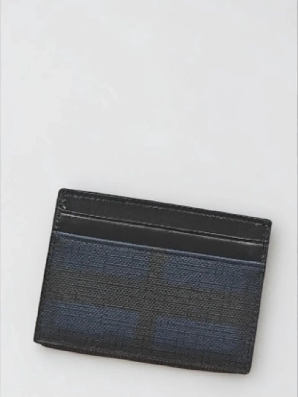 Burberry Black and Navy Striped Card Holder